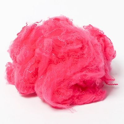 산업 1.2D 76mm는 폴리에스테 섬유 벚꽃 분홍색 폴리에스테 원료를 재생했습니다