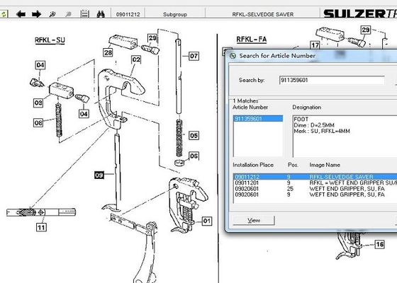 PU,P7100,P7150 Sulzer 직기 부품 위사 끝 그리퍼 발 Rfkl - Selvedge Saver