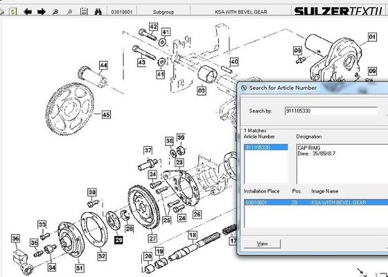 캡 링 부품 번호 911105330 Sulzer 직기 예비 부품 PS TW11