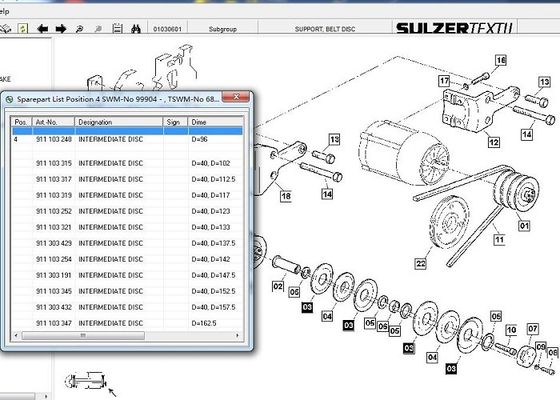 벨트 원판 Sulzer 예비 품목 직물 기계장치 예비 품목 중간 원판